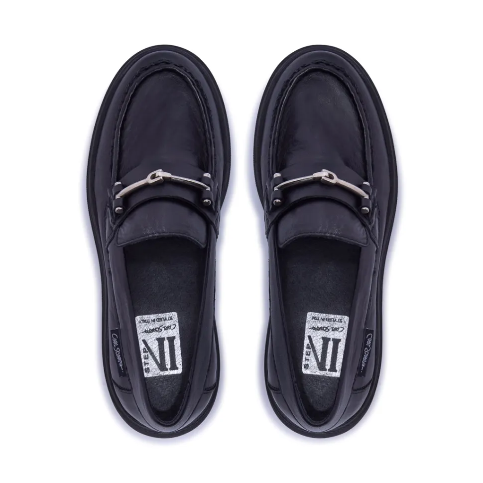 Alsenso Black Leather Loafers