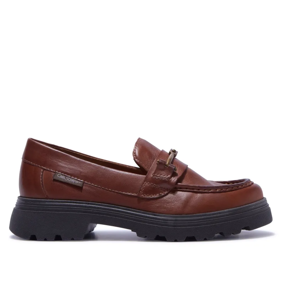 Alsenso Tan Leather Loafers