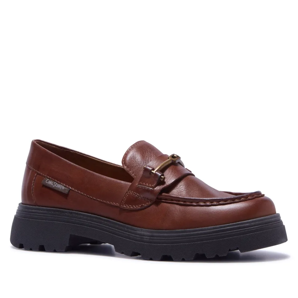 Alsenso Tan Leather Loafers