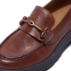 Alsenso Tan Leather Loafers