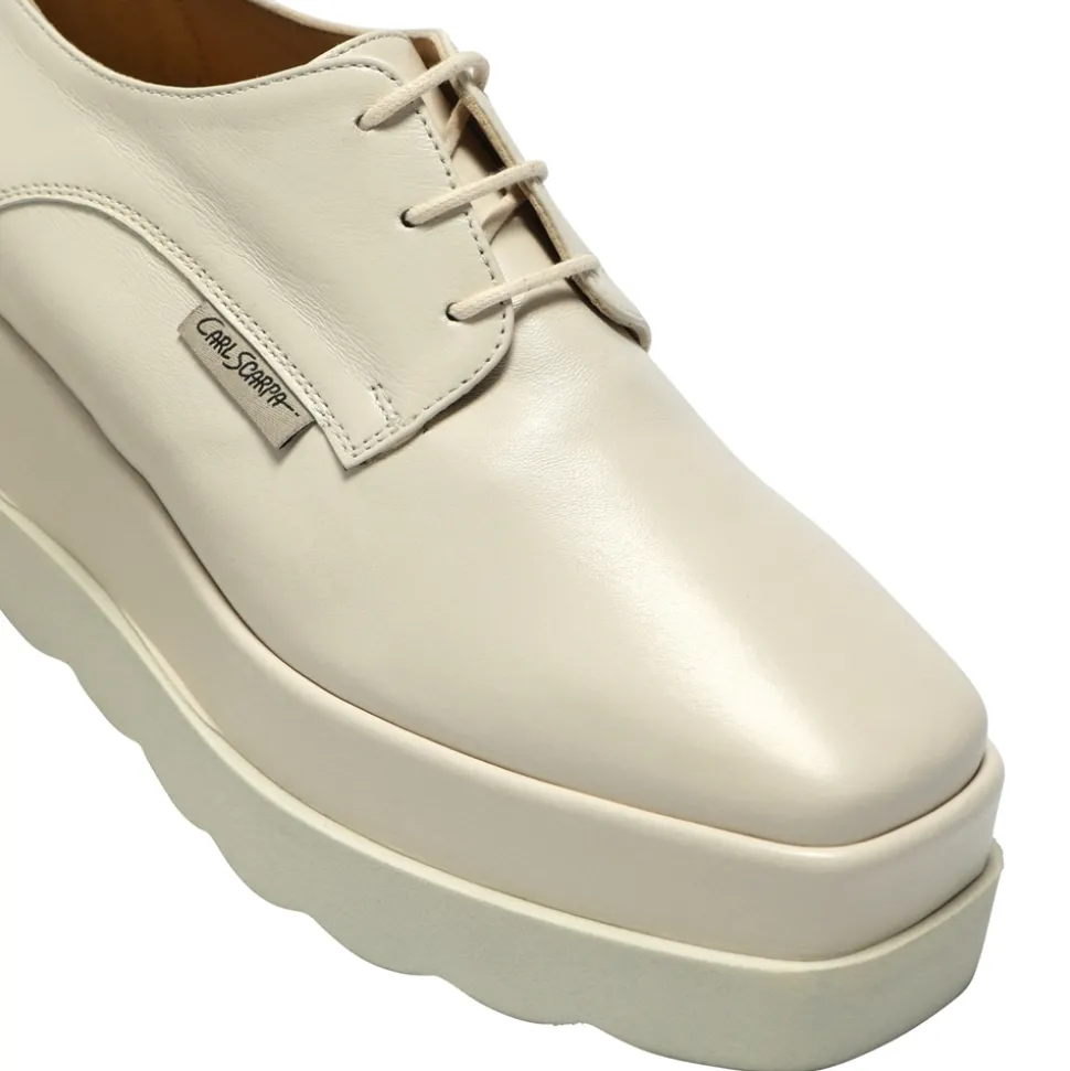 Amuleto Off White Leather Platform Loafers