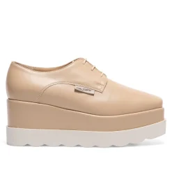 Amuleto Taupe Leather Platform Loafers