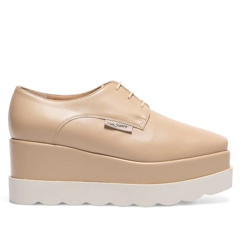 Amuleto Taupe Leather Platform Loafers