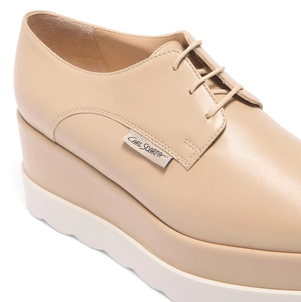 Amuleto Taupe Leather Platform Loafers