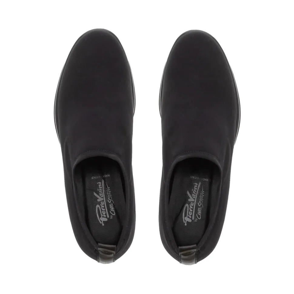 Angelo Black Italian Lycra Wedge Loafers