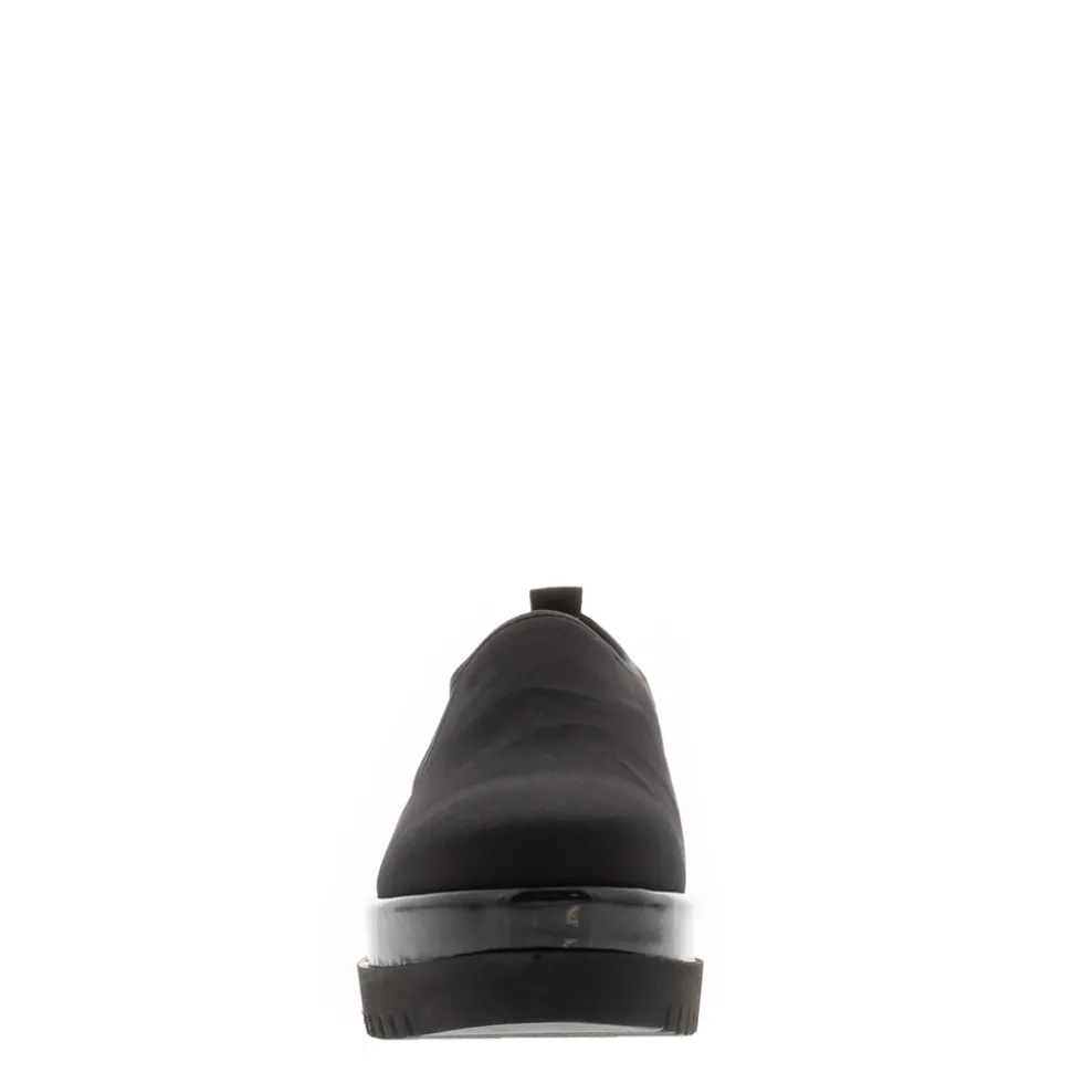 Angelo Black Italian Lycra Wedge Loafers