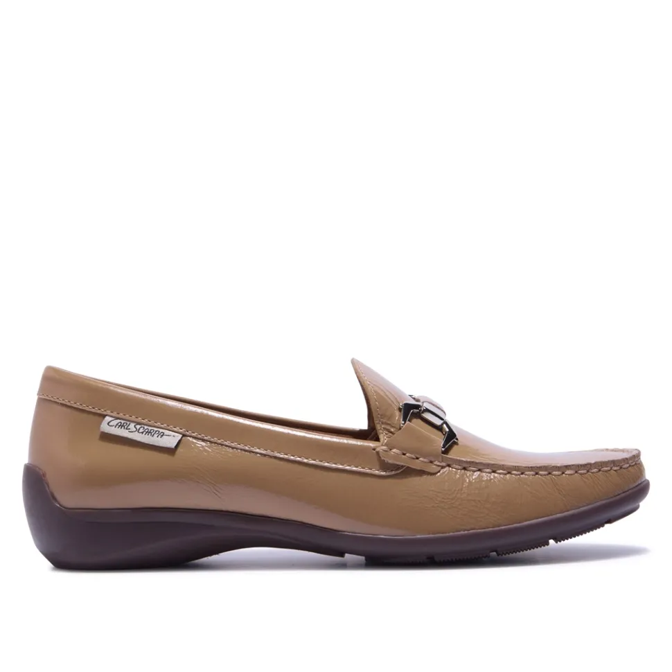 Anglette Beige Patent Leather Loafers