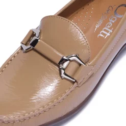Anglette Beige Patent Leather Loafers