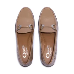Anglette Beige Patent Leather Loafers