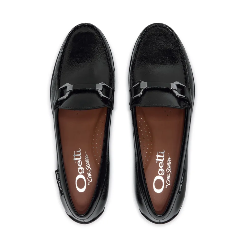 Anglette Black Patent Leather Loafers