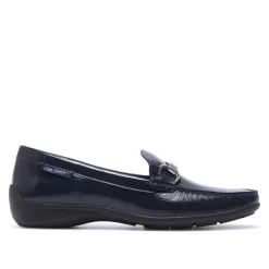 Anglette Navy Patent Leather Loafers