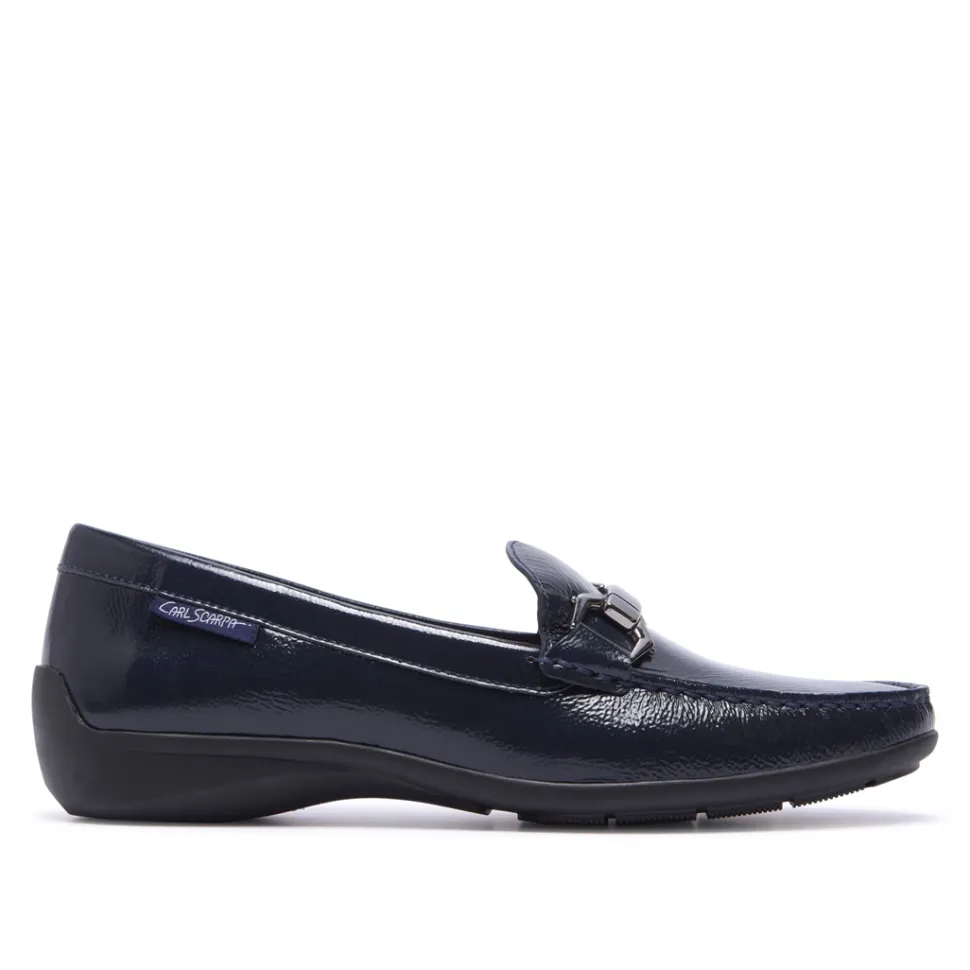 Anglette Navy Patent Leather Loafers
