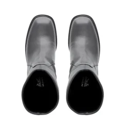 Ariel Black Leather Wavesole Ankle Boots