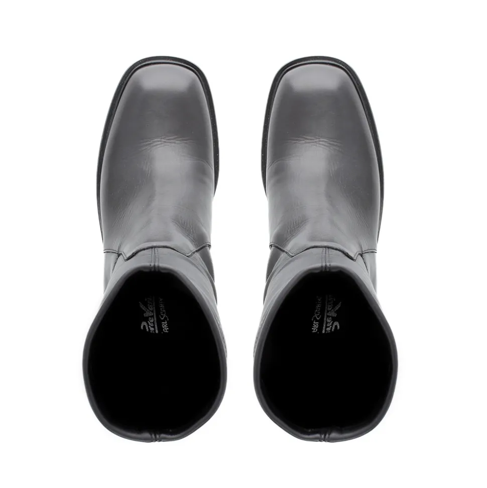 Ariel Black Leather Wavesole Ankle Boots