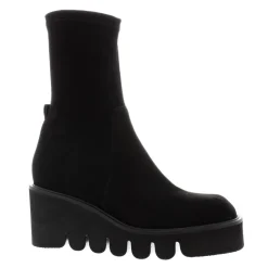 Ariel Black Suede Wavesole Ankle Boots