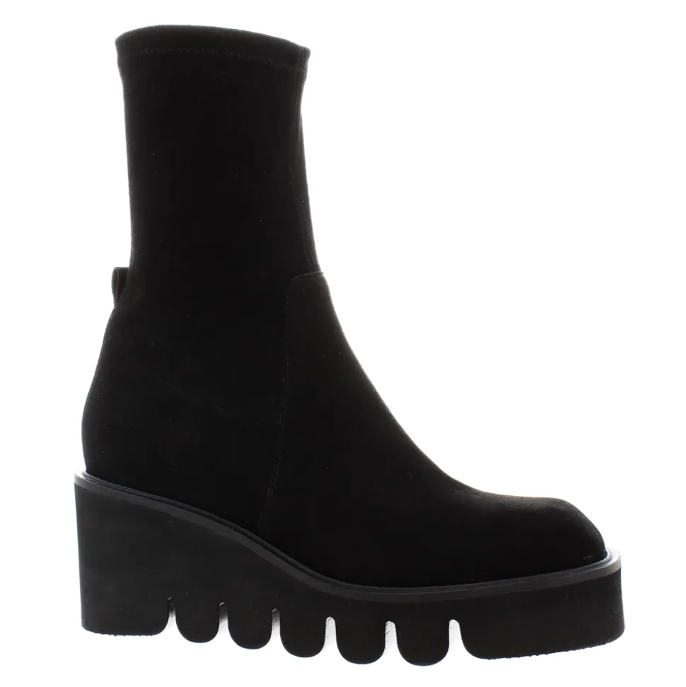 Ariel Black Suede Wavesole Ankle Boots
