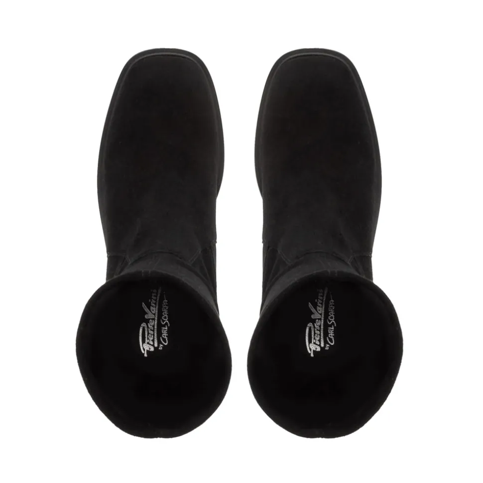 Ariel Black Suede Wavesole Ankle Boots