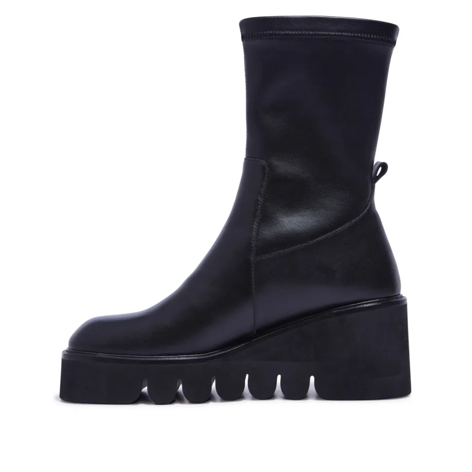 Ariella Black Leather Ankle Boots