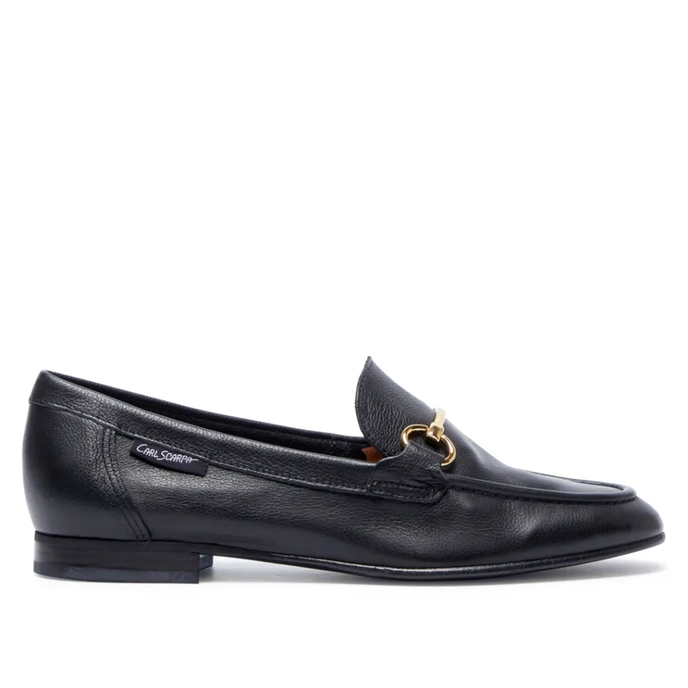 Arlie Black Leather Snaffle Loafers