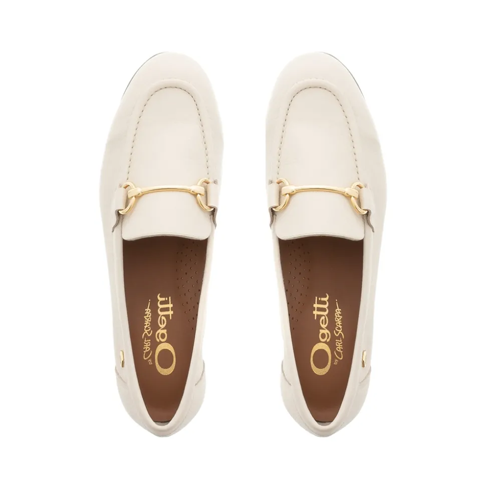 Arlie Off White Leather Snaffle Loafers