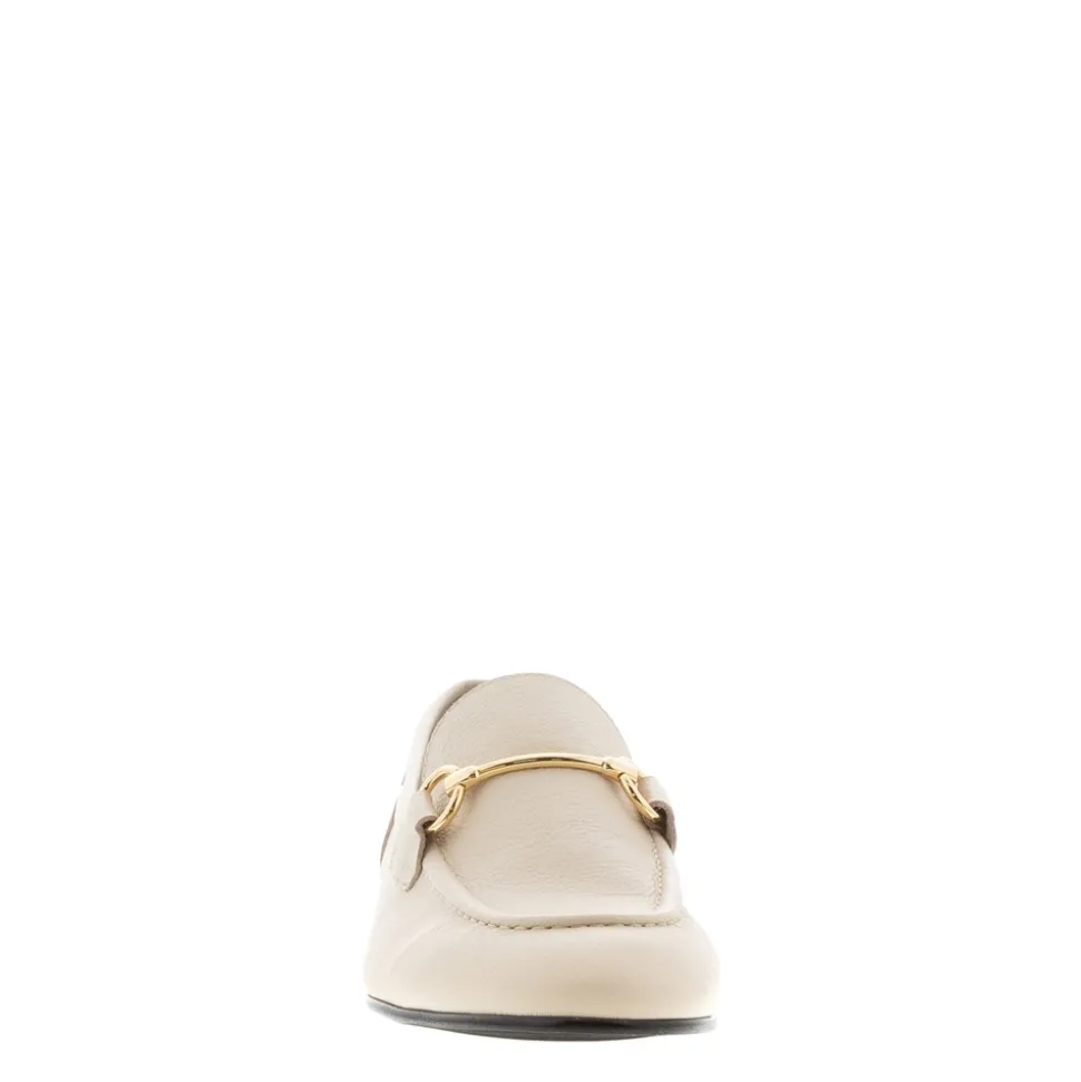 Arlie Off White Leather Snaffle Loafers