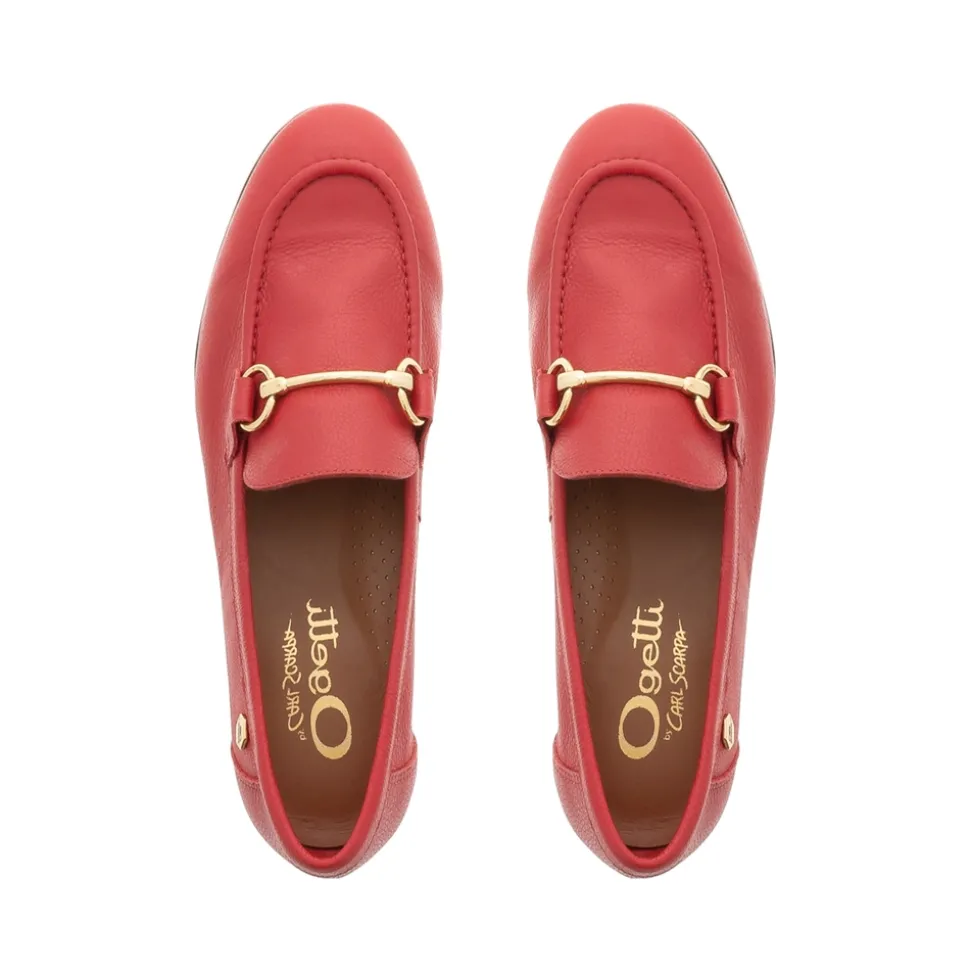 Arlie Red Leather Snaffle Loafers