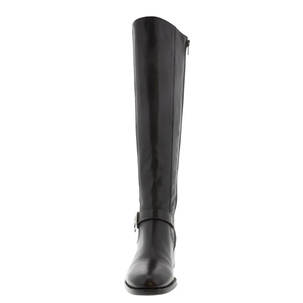Arque Black Leather Knee High Boots