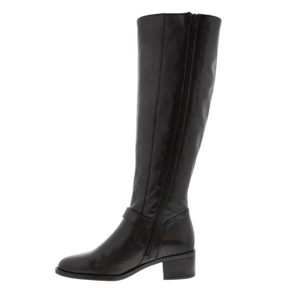 Arque Black Leather Knee High Boots