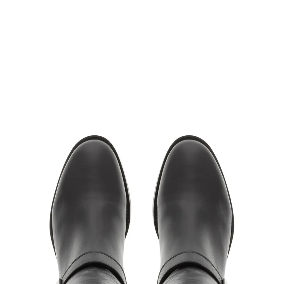 Arque Black Leather Knee High Boots