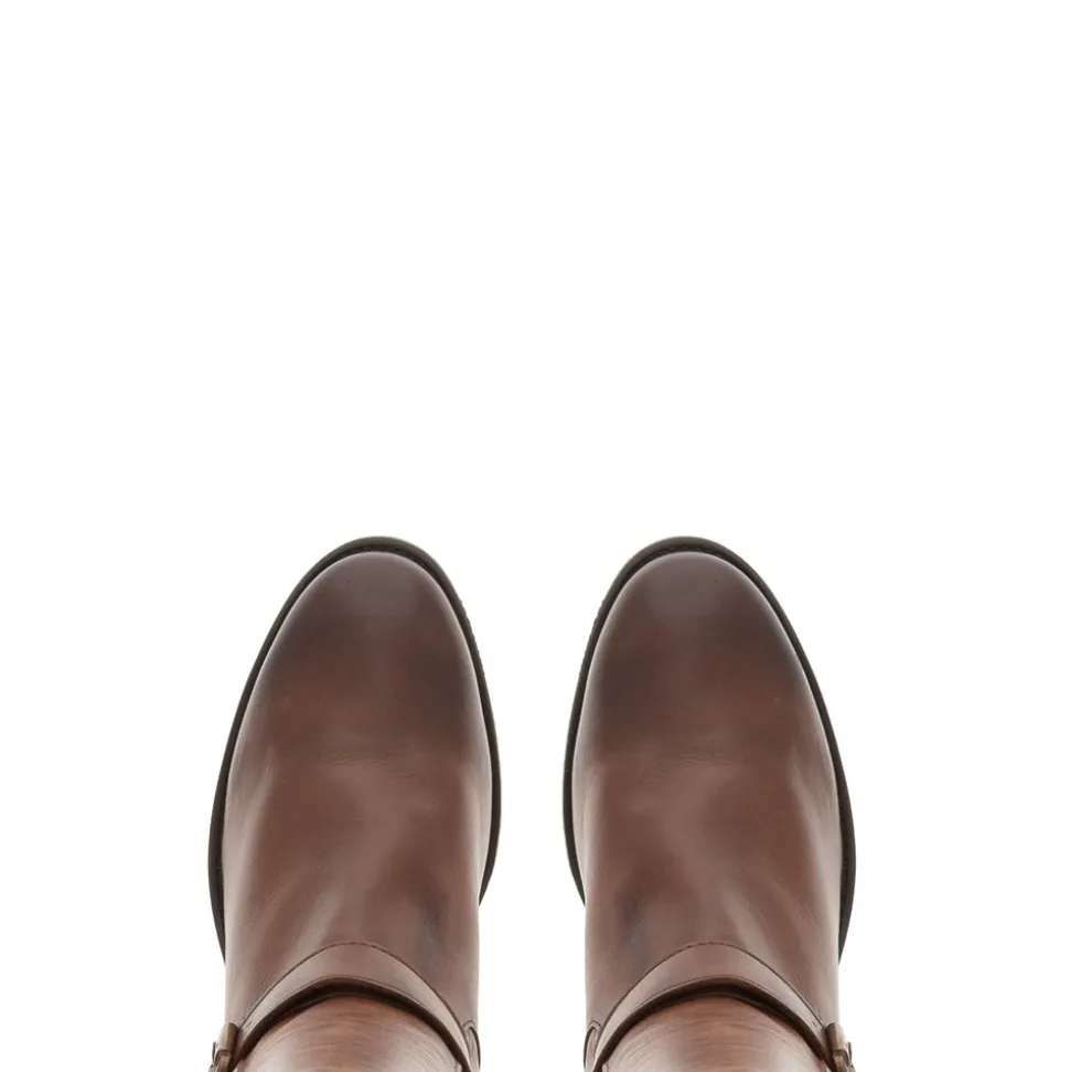 Arque Tan Leather Knee High Boots