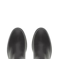 Ashby Black Leather Knee High Boots