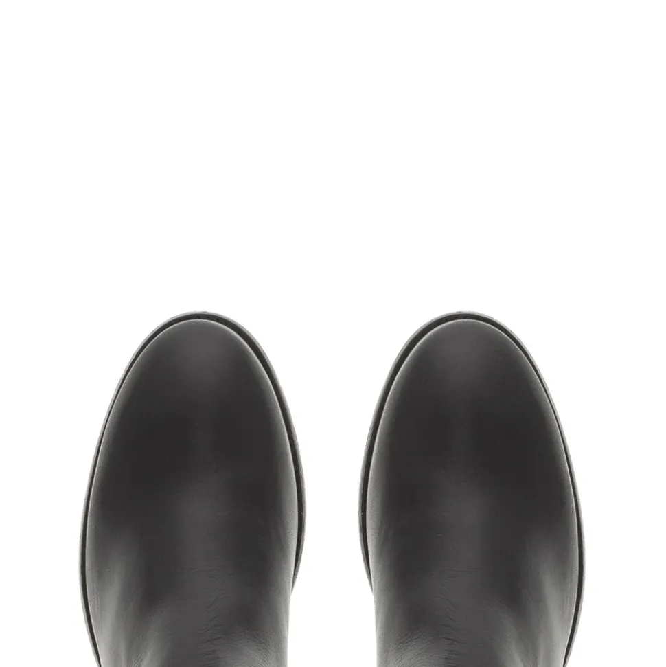Ashby Black Leather Knee High Boots