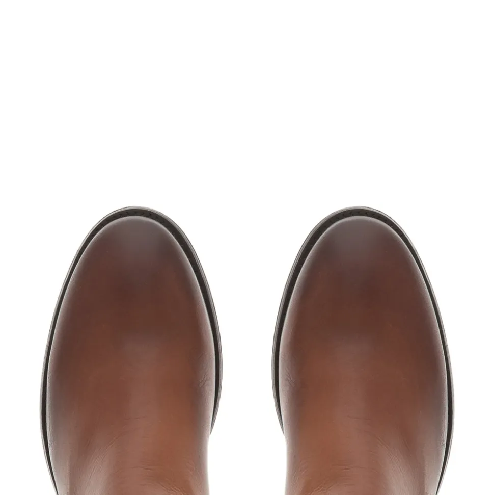 Ashby Tan Leather Knee High Boots