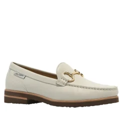 Aubrigo Off White Leather Snaffle Loafers