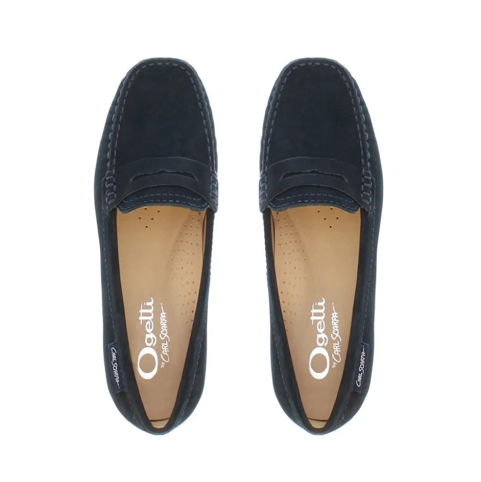Bettina Navy Slip-On Loafers