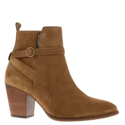 Blaise Tan Suede Block Heel Ankle Boots