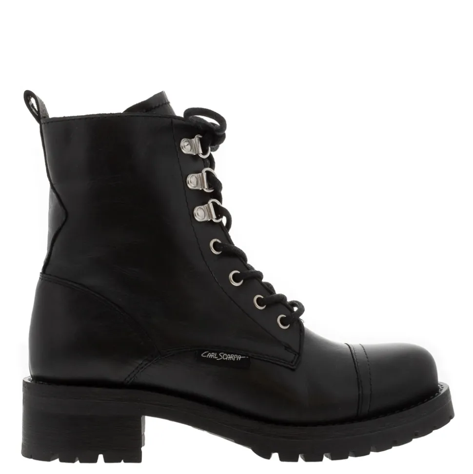 Blanca Black Leather Ankle Boots