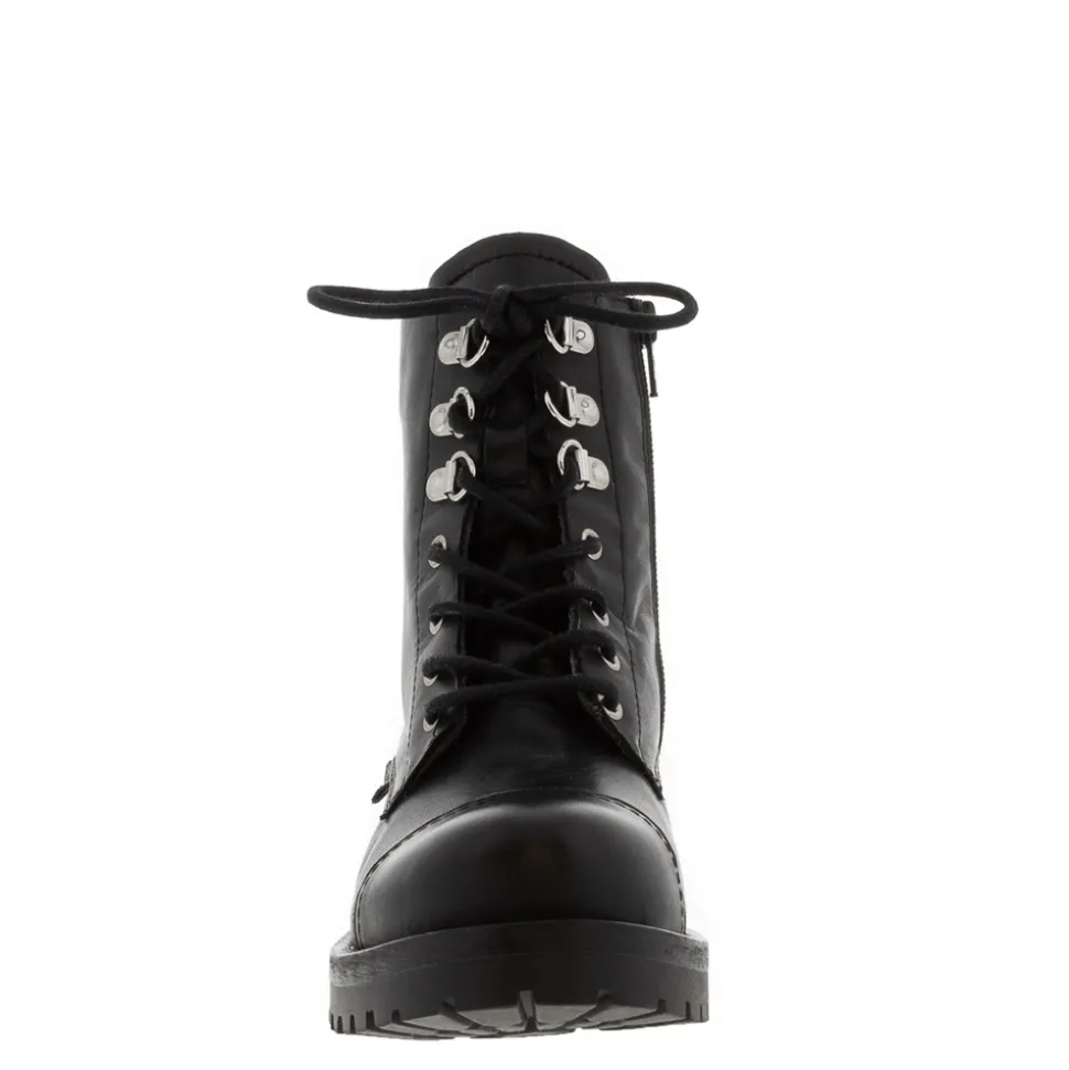 Blanca Black Leather Ankle Boots