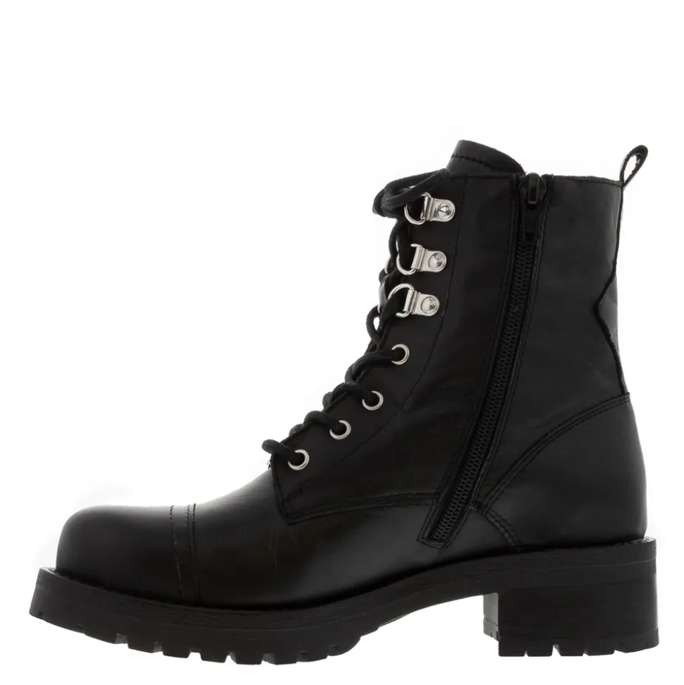 Blanca Black Leather Ankle Boots