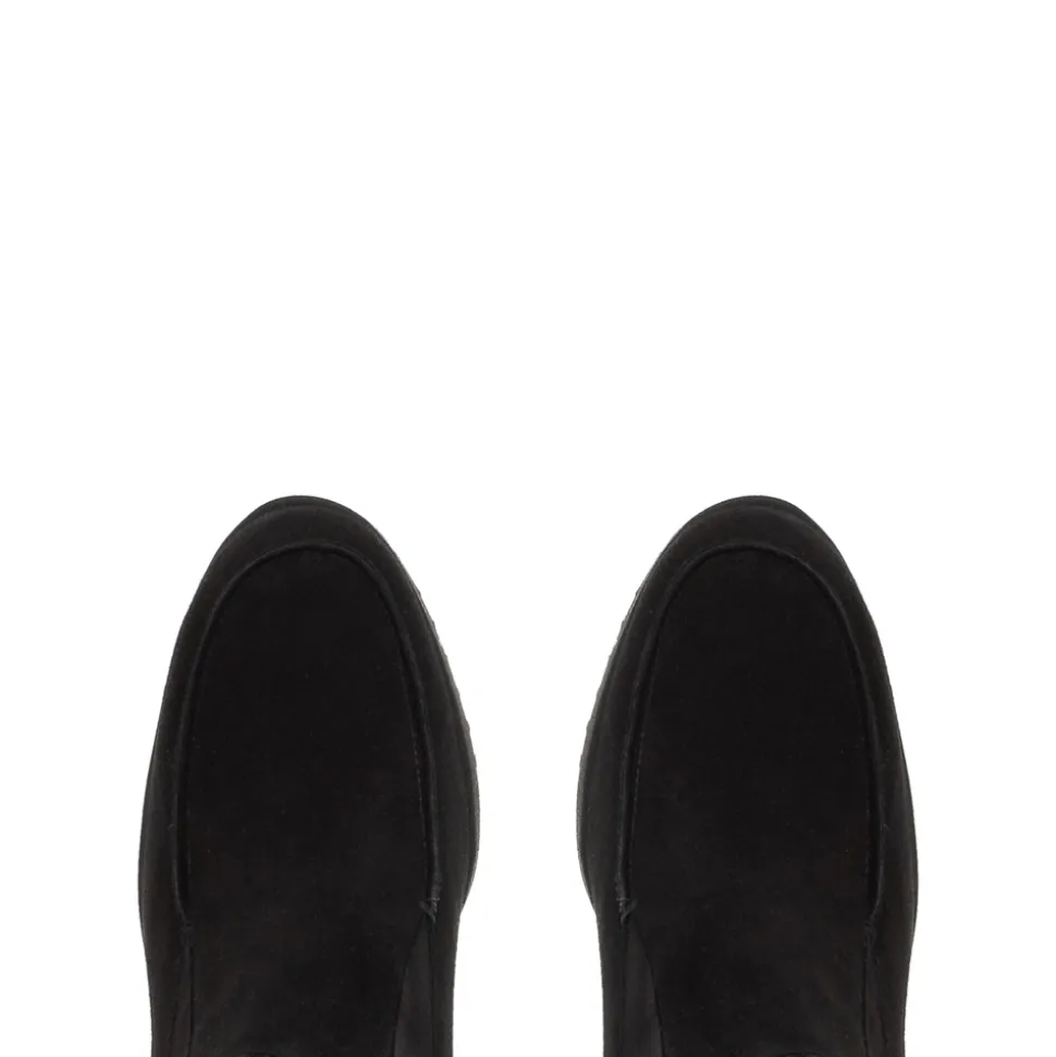 Boahi Black Suede Knee High Boots