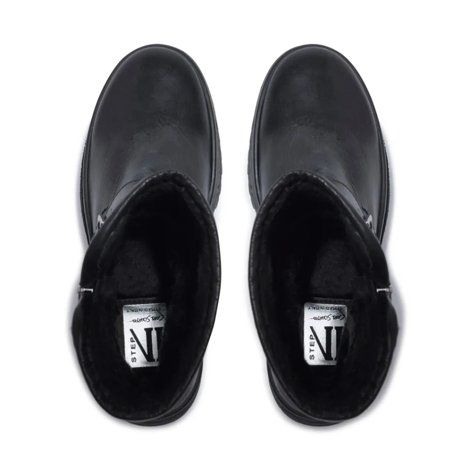Bollichi Black Leather Ankle Boots