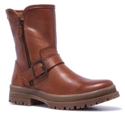 Bollichi Tan Leather Ankle Boots