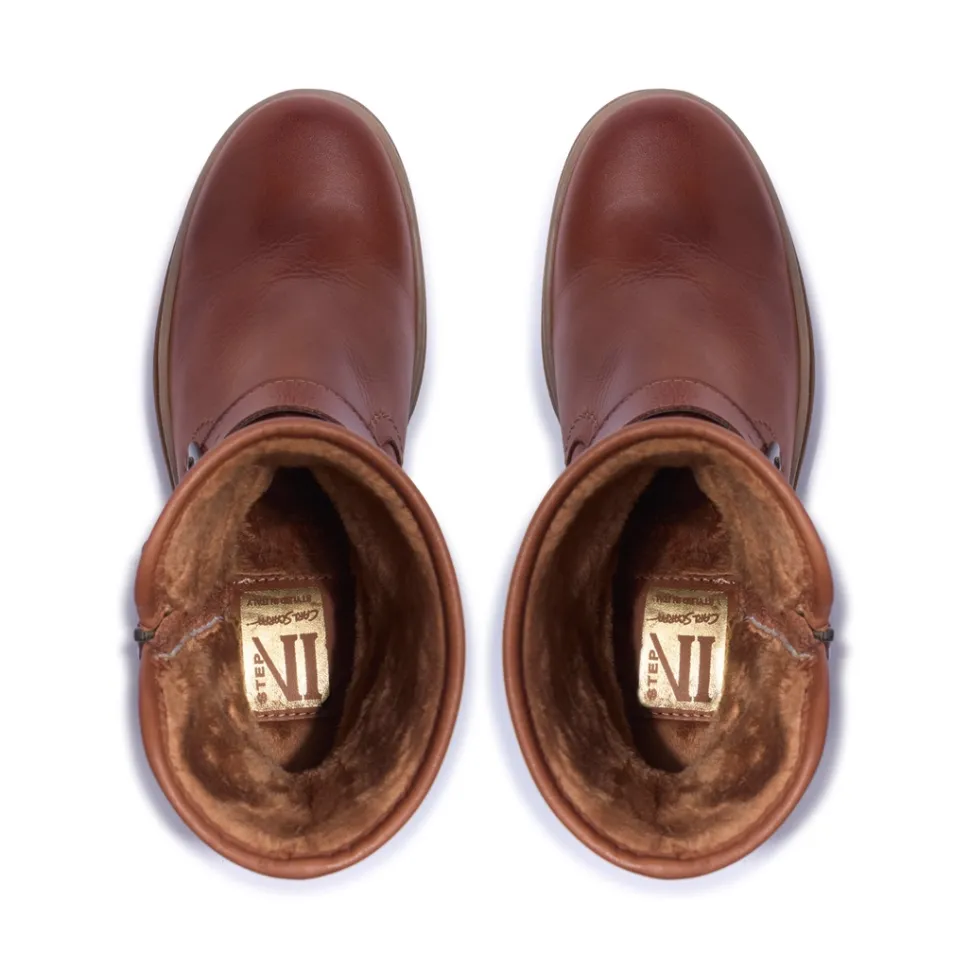 Bollichi Tan Leather Ankle Boots