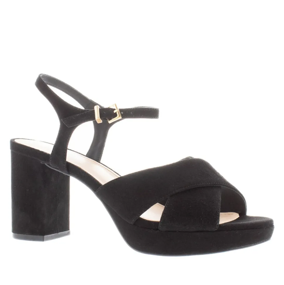Bowie Black Suede Platform Sandals