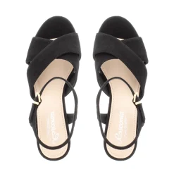 Bowie Black Suede Platform Sandals