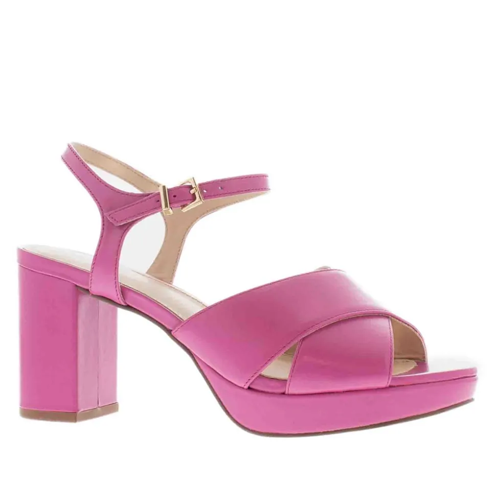 Bowie Fuchsia Block Heel Sandals