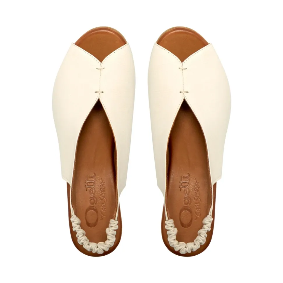 Buttercup Off White Leather Slingback Sandal