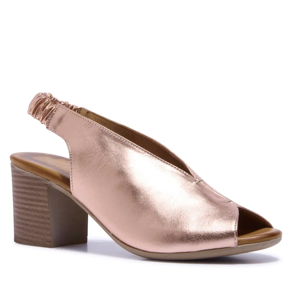 Buttercup Rose Gold Leather Sandals