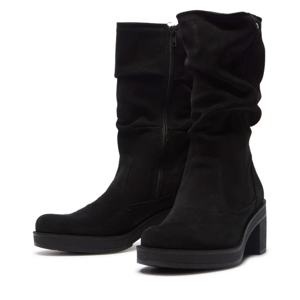 Camogli Black Suede Ankle Boots