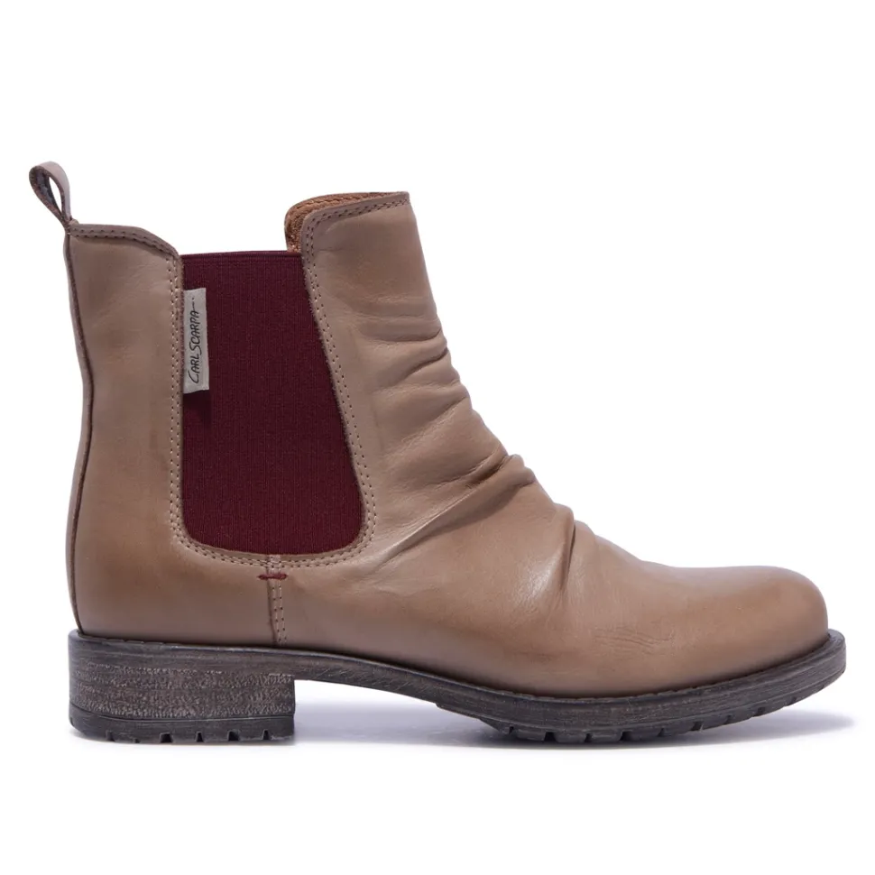 Cavalina Taupe Leather Ankle Boots
